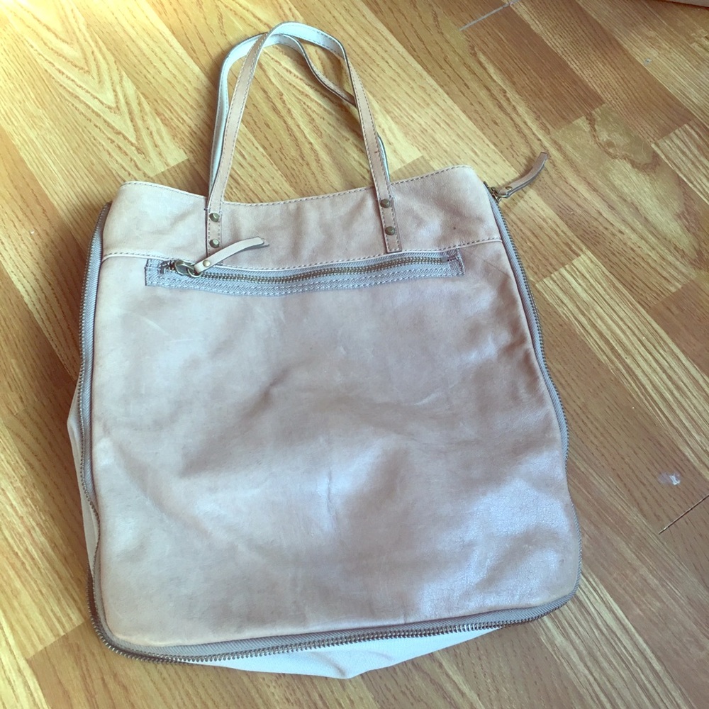 J. Crew Leather Expandable Tote